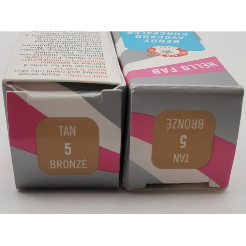 Lot of 2 Hello Fab Bendy‎ Avocado Concealer #5 Tan/ Bronze  4.8g/ 0.17oz